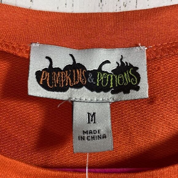 Pumpkins & Potions Happy Halloween Leopard Pumpkin Sweatshirt Orange Size M - Picture 6 of 12